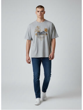 Saddlebred South Shore Cruising Motorcycle Graphic T-Shirt Gray XL
